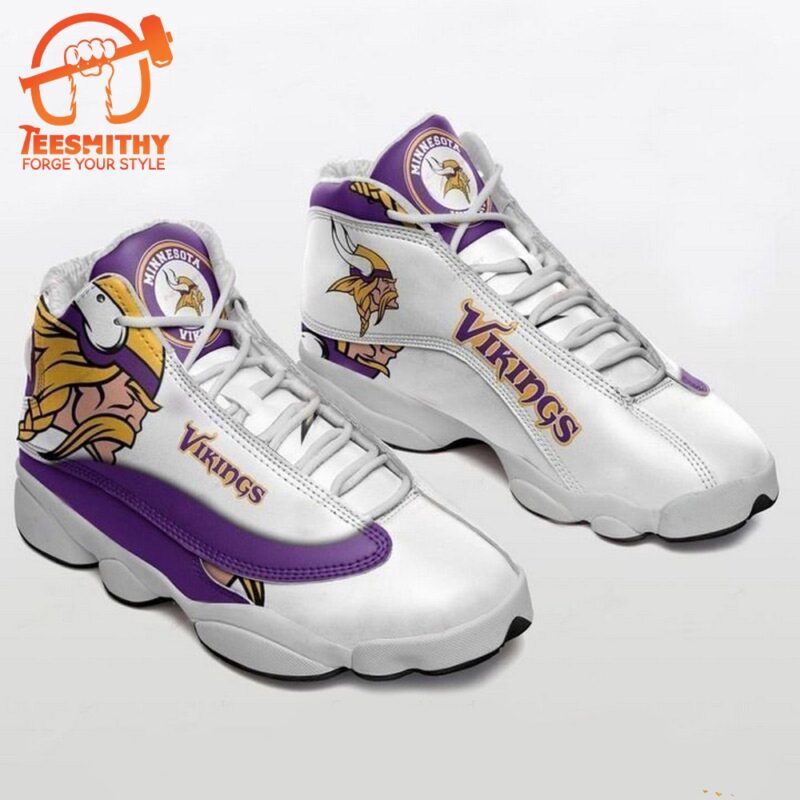 NFL Minnesota Vikings White Purple Air Jordan 13 Shoes Sneaker