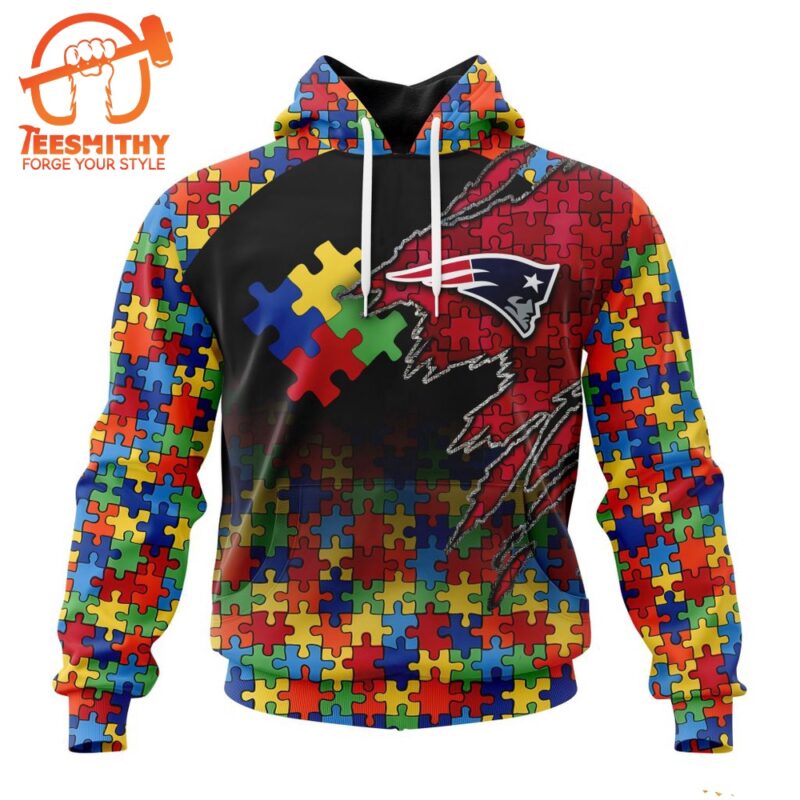 NFL New England Patriots Autism Awareness Design Custom Hoodie