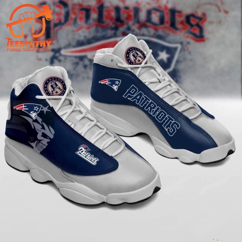 NFL New England Patriots Grey Blue Air Jordan 13 Shoes