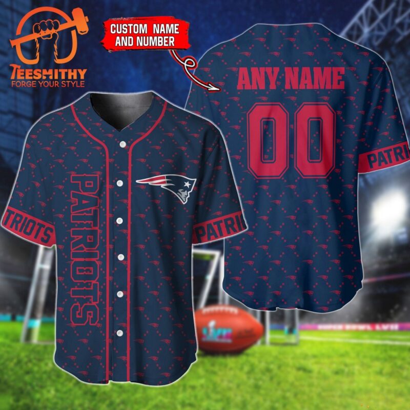 NFL New England Patriots Hologram Custom Baseball Jersey Shirt