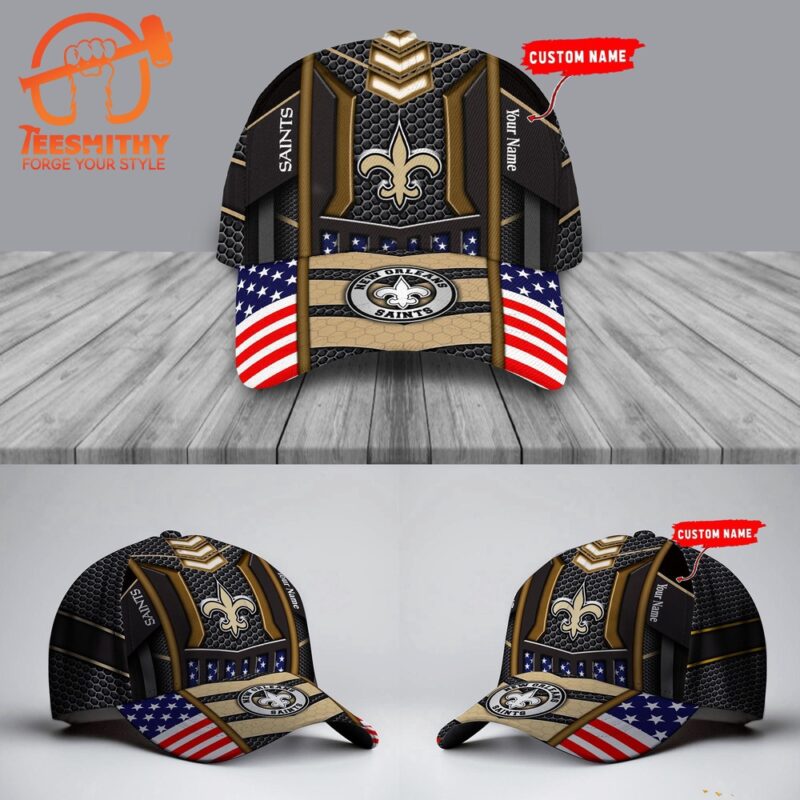 NFL New Orleans Saints America Flag Football Custom Baseball Cap