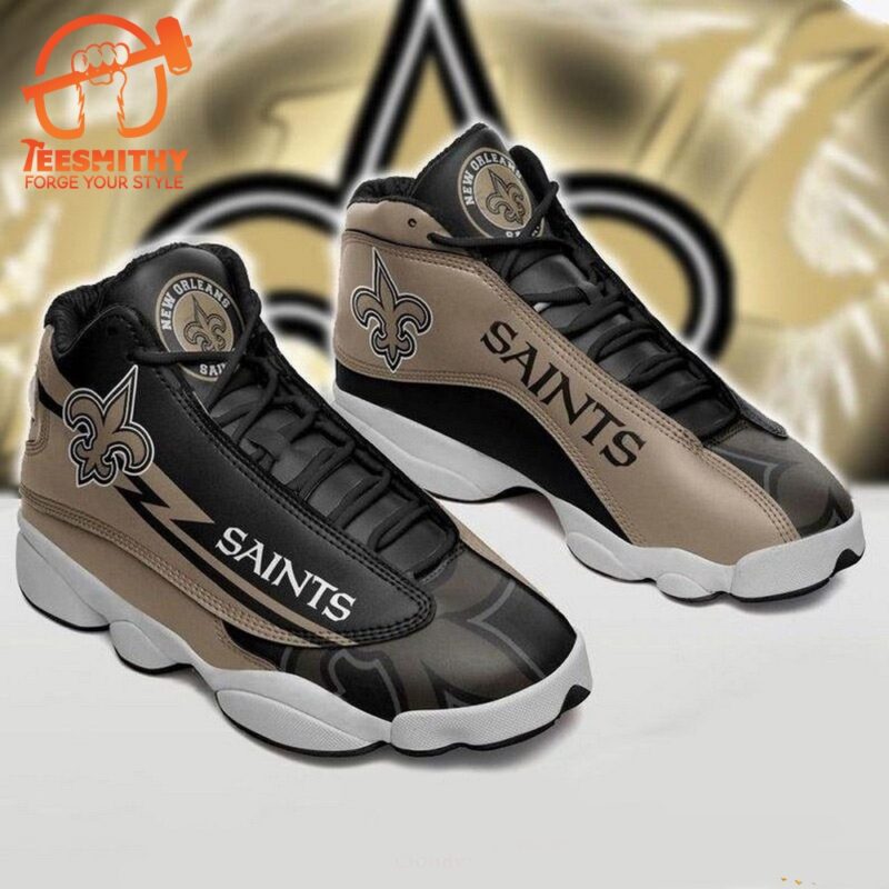 NFL New Orleans Saints Big Logo Football Team Air Jordan 13 Shoes
