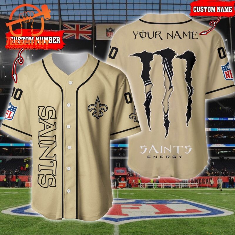 NFL New Orleans Saints Custom Baseball Jersey Shirt