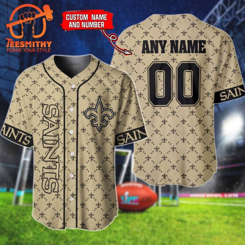 NFL New Orleans Saints Hologram Custom Baseball Jersey Shirt
