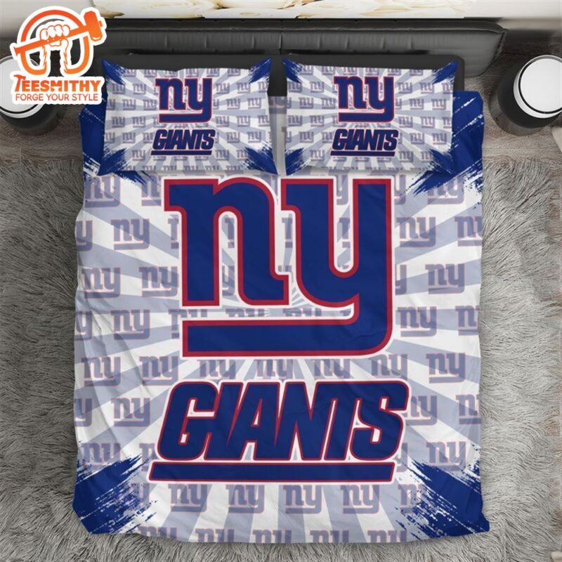 NFL New York Giants Grey Blue Bedding Set