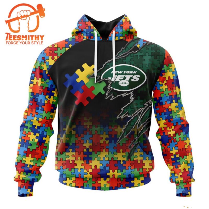 NFL New York Jets Autism Awareness Design Custom Hoodie