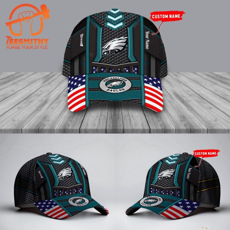 NFL Philadelphia Eagles America Flag Football Custom Baseball Cap