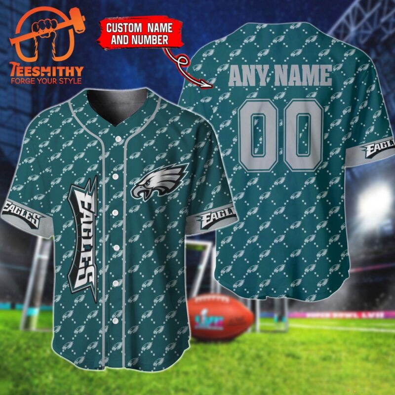 NFL Philadelphia Eagles Hologram Custom Baseball Jersey Shirt