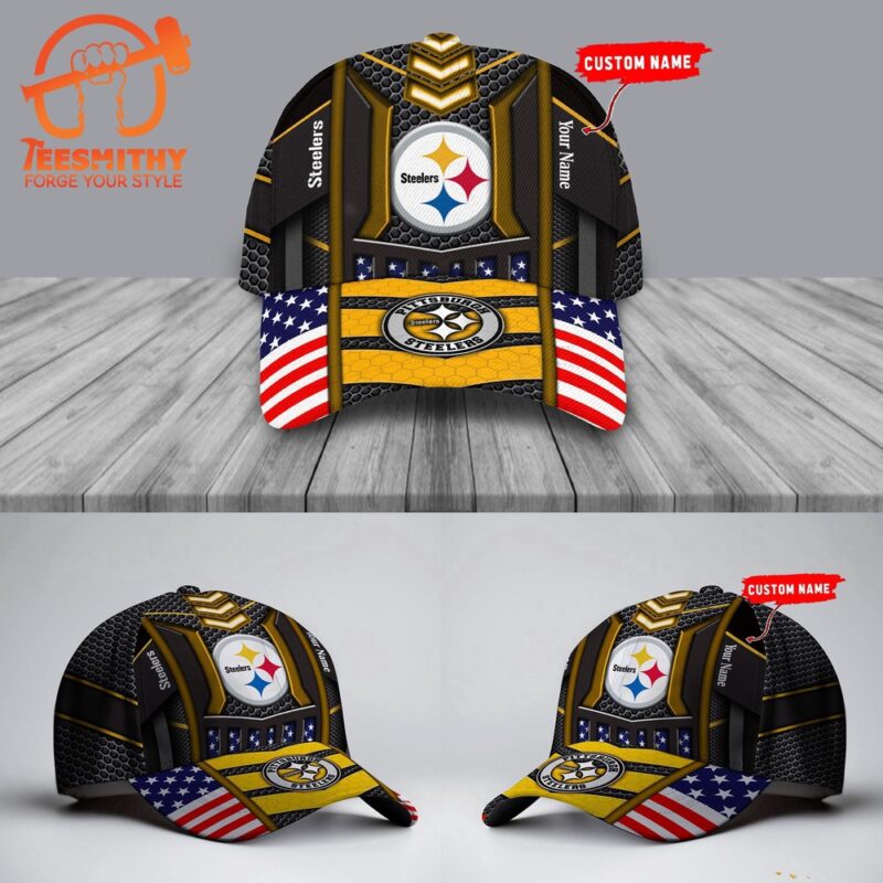 NFL Pittsburgh Steelers America Flag Football Custom Baseball Cap