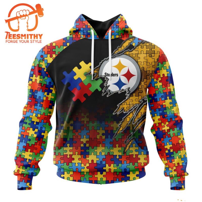 NFL Pittsburgh Steelers Autism Awareness Design Custom Hoodie