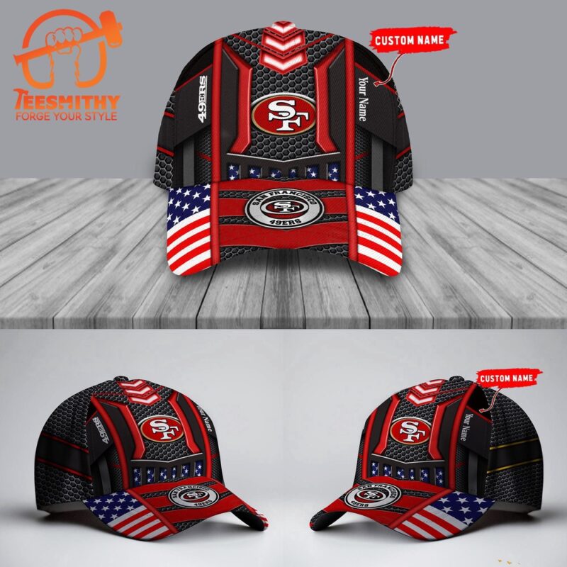 NFL San Francisco 49ers America Flag Football Custom Baseball Cap