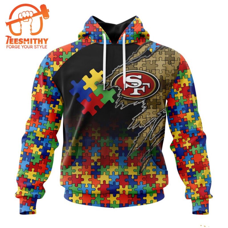 NFL San Francisco 49ers Autism Awareness Design Custom Hoodie