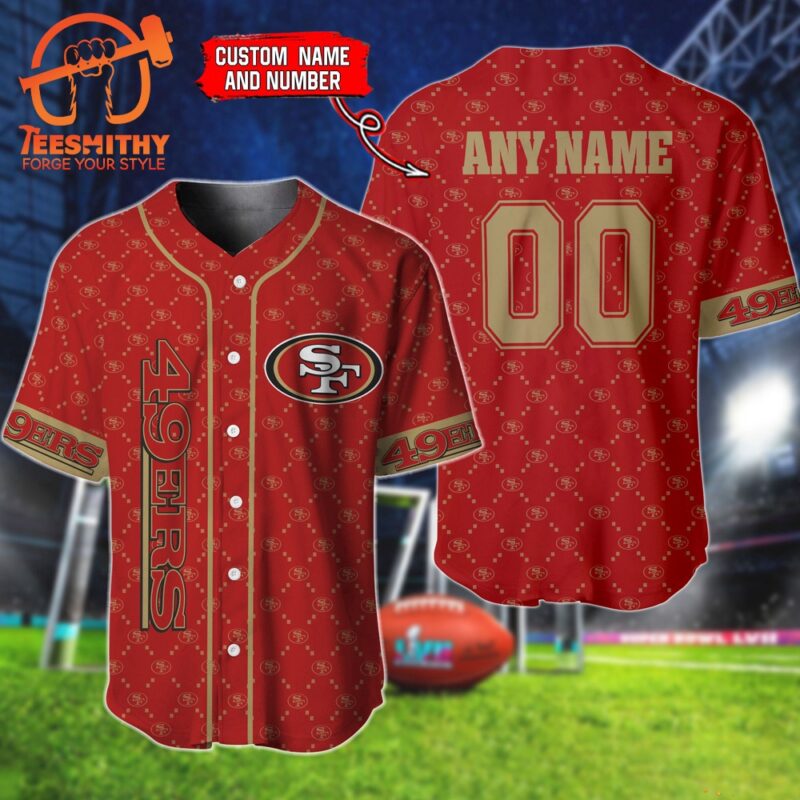 NFL San Francisco 49ers Hologram Custom Baseball Jersey Shirt