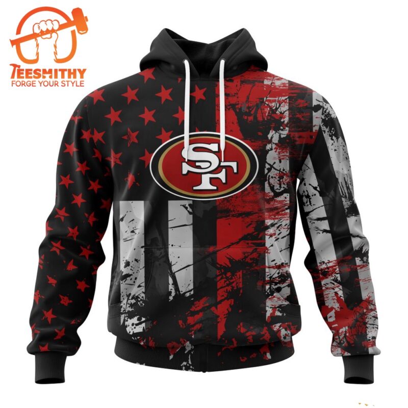 NFL San Francisco 49ers Special Classic Grunge American Flag Hoodie
