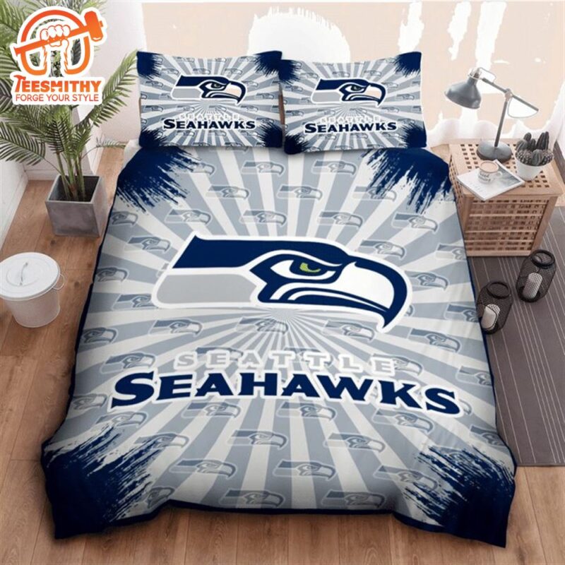 NFL Seattle Seahawks Grey Navy Bedding Set