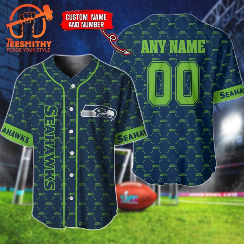NFL Seattle Seahawks Hologram Custom Baseball Jersey Shirt
