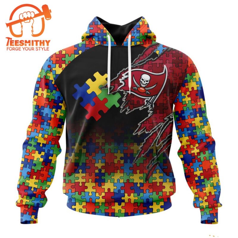 NFL Tampa Bay Buccaneers Autism Awareness Design Custom Hoodie
