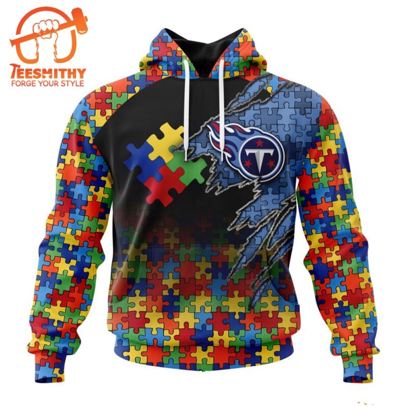 NFL Tennessee Titans Autism Awareness Design Custom Hoodie
