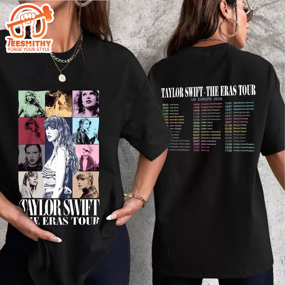 New Adults Kids Taylor Eras Tour 2024 Dates T-Shirt Music Fan