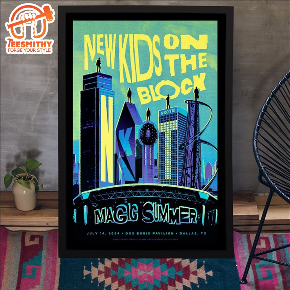 New Kids On The Block Jul 14 2024 Dos Equis Pavilion in Dallas TX Poster Canvas