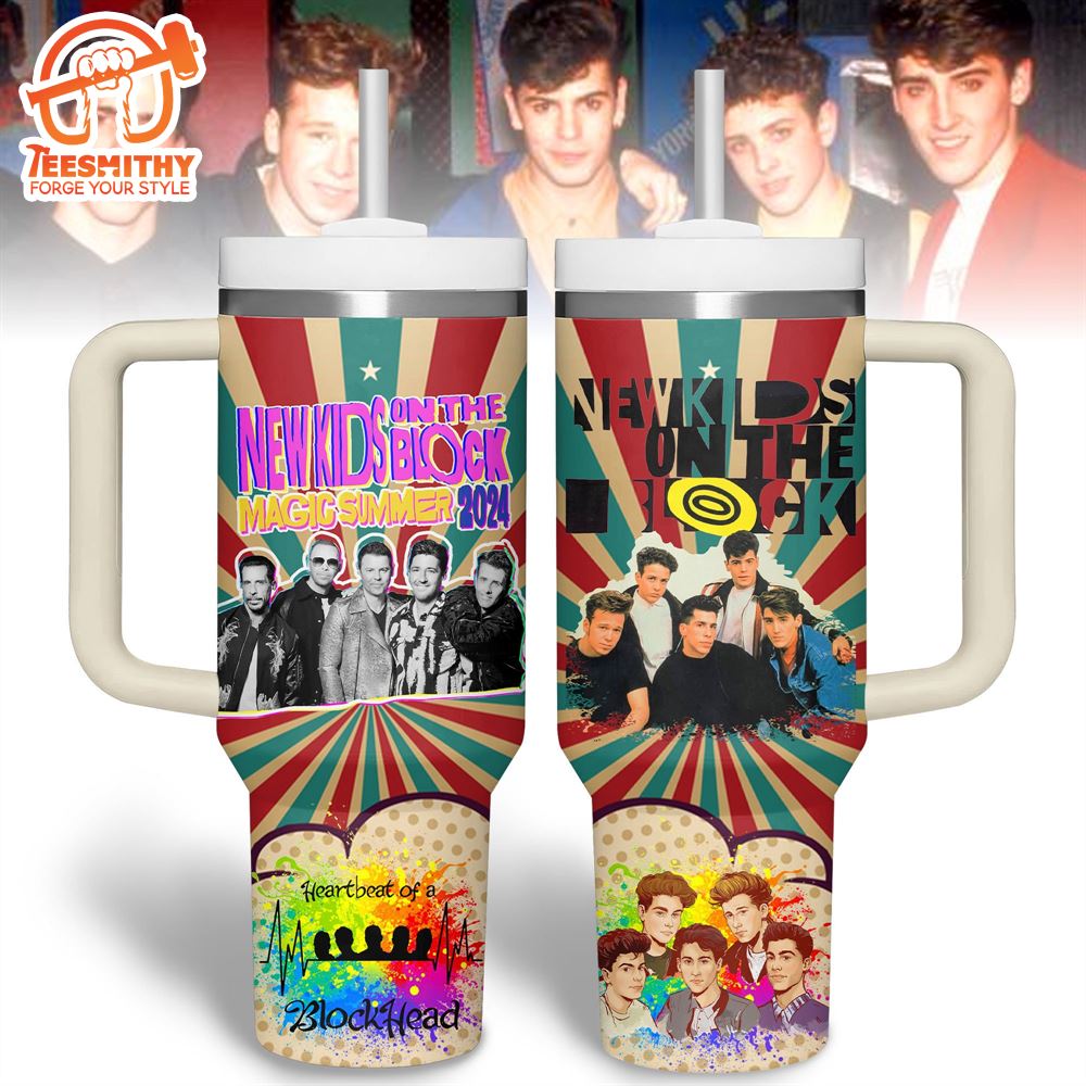 New Kids On The Block Music Tumbler 40OZ With Handle