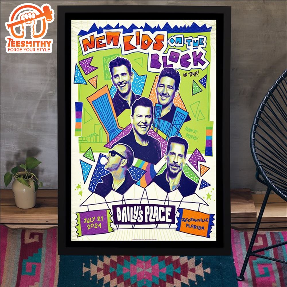 New Kids On The Block Tour In Jacksonville FL July 21 2024 Poster Canvas