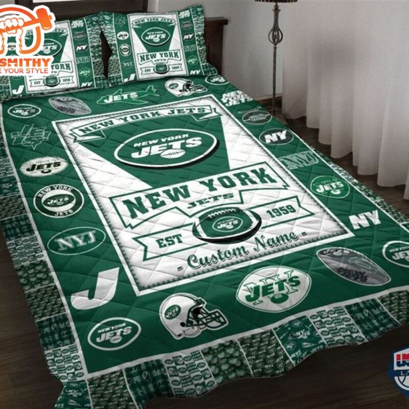 New York Jets NFL Logo History Personalized Bedding Set