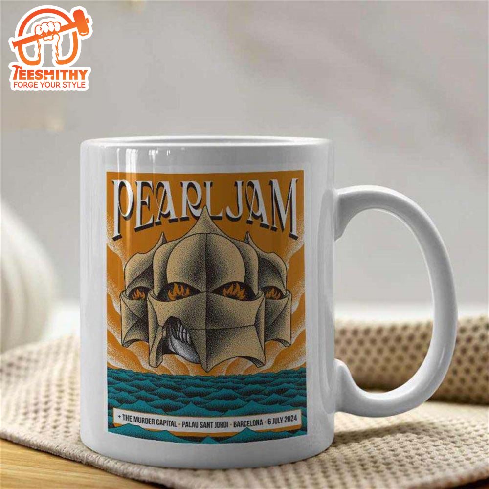 Pearl Jam Show at Palau Sant Jordi Barcelona Spain on July 6 2024 Fan Gifts Ceramic Mug