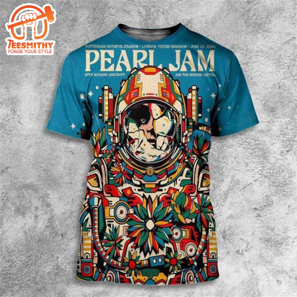 Pearl Jam Tonight London At Tottenham Hotspur Stadium On June 29th 2024 3D Shirt