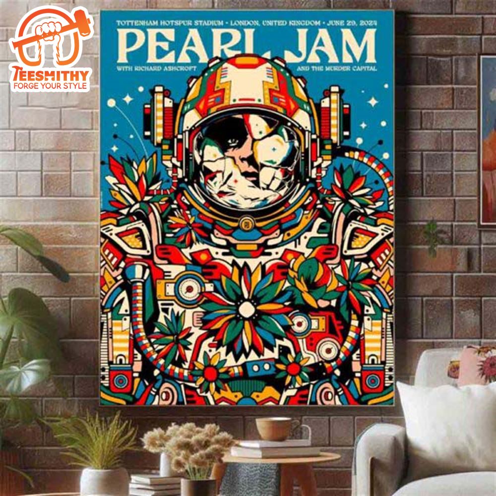 Pearl Jam Tonight London At Tottenham Hotspur Stadium On June 29th 2024 Poster Canvas