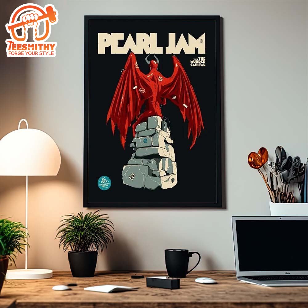 Pearl Jam With The Murder Capital Poster For The Berlin Waldbuhne Show On July 2 2024 Canvas