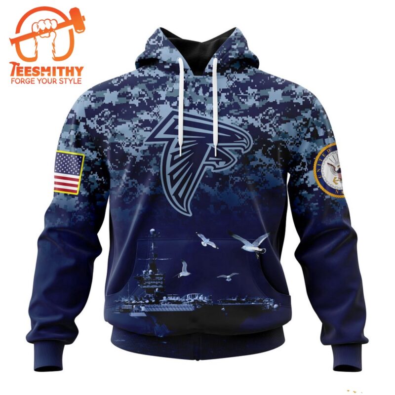 Personalized NFL Atlanta Falcons Honor US Navy Veterans Design Hoodie