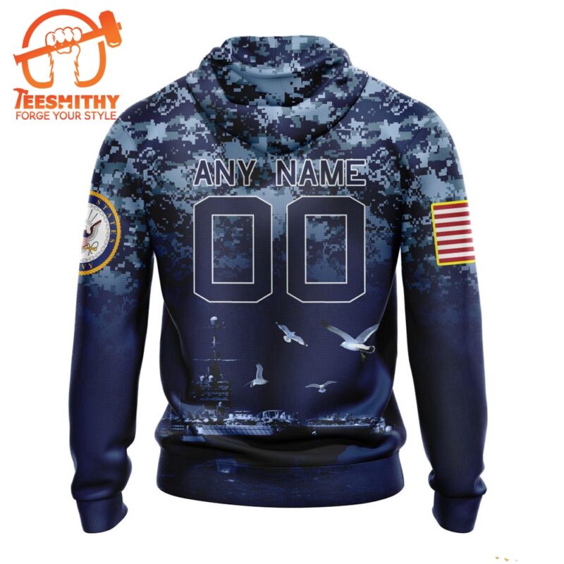 Personalized NFL Baltimore Ravens Honor US Navy Veterans Design Hoodie