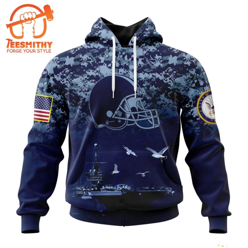Personalized NFL Cleveland Browns Honor US Navy Veterans Design Hoodie