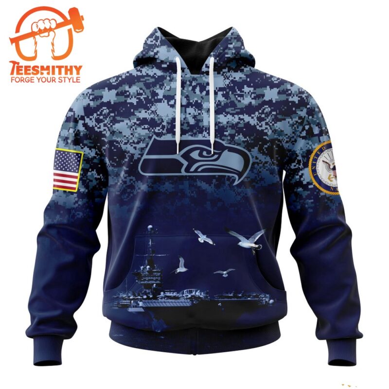 Personalized NFL Seattle Seahawks Honor US Navy Veterans Design Hoodie