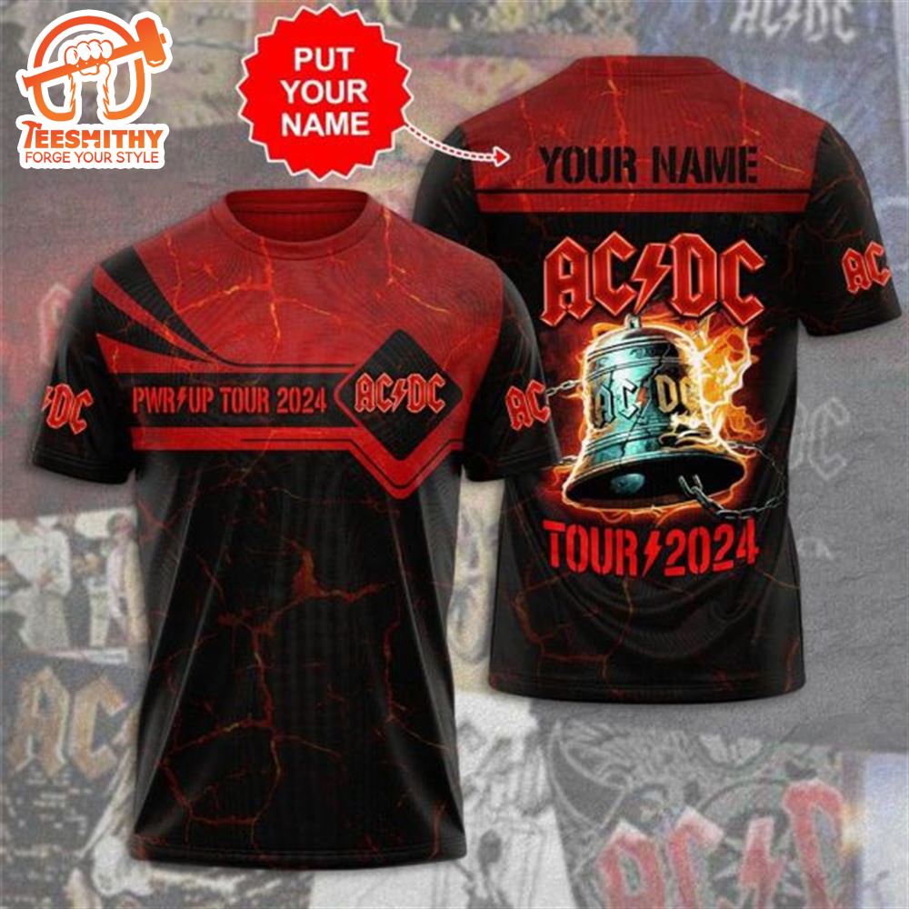 Personalized Pwr Up Tour 2024 AC DC Design 3D T-Shirt