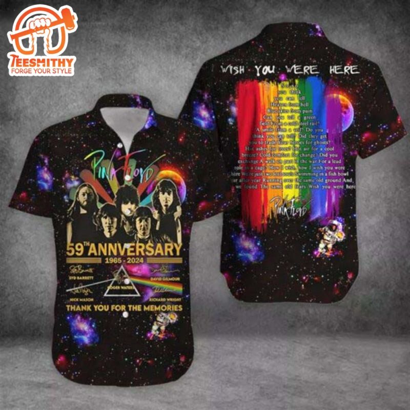 Pink Floyd 59th Anniversary 1965-2024 Thank You For The Memories Hawaiian Shirt