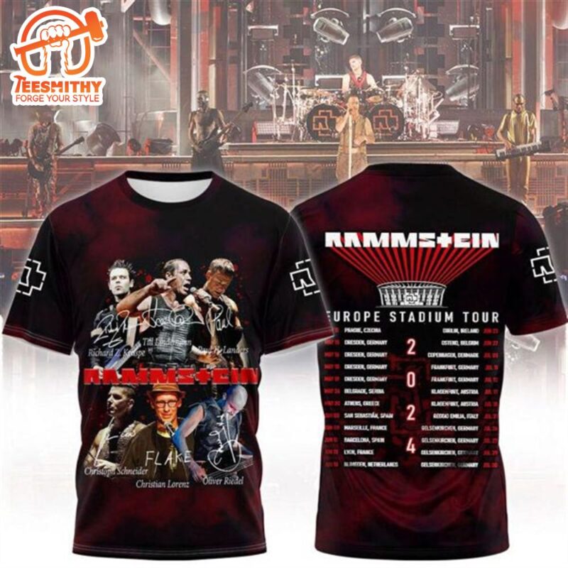 Rammstein Siganture Europe Stadium Tour 2024 3D T-Shirt