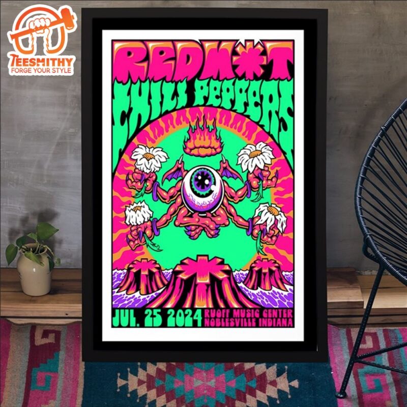 Red Hot Chili Peppers In Noblesville, IN On July 25, 2024 Tour Poster Canvas