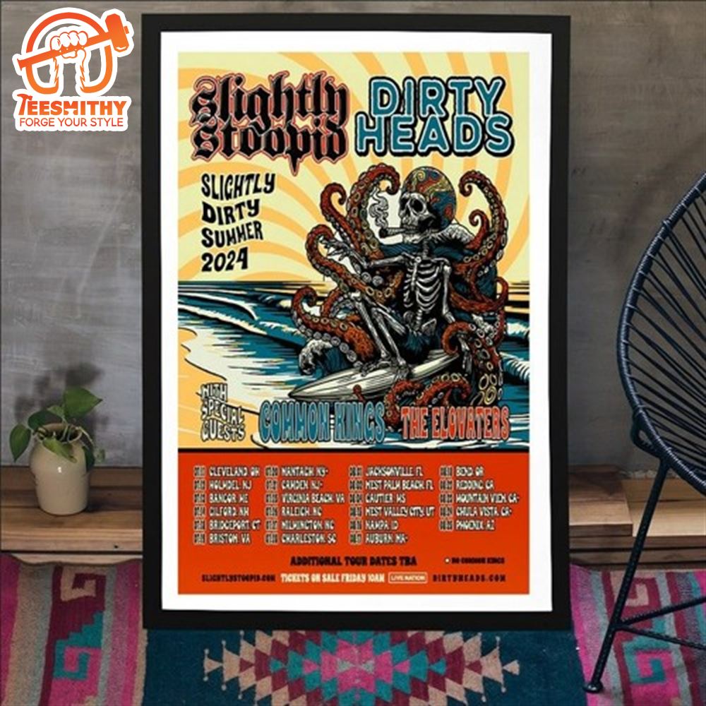 Slightly Stoopid And Dirty Heads Announce ‘Slightly Dirty Summer Tour’ 2024 Poster Canvas