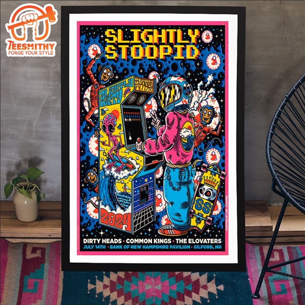 Slightly Stoopid July 14 2024 Bank Of New Hampshire Pavilion Gilford, NH Concert Poster Canvas