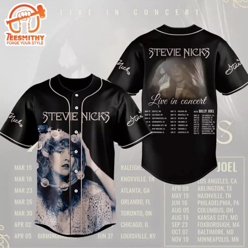 Stevie Nicks With Billy Joel Live In Concert Tour 2024 Baseball Jersey Shirts