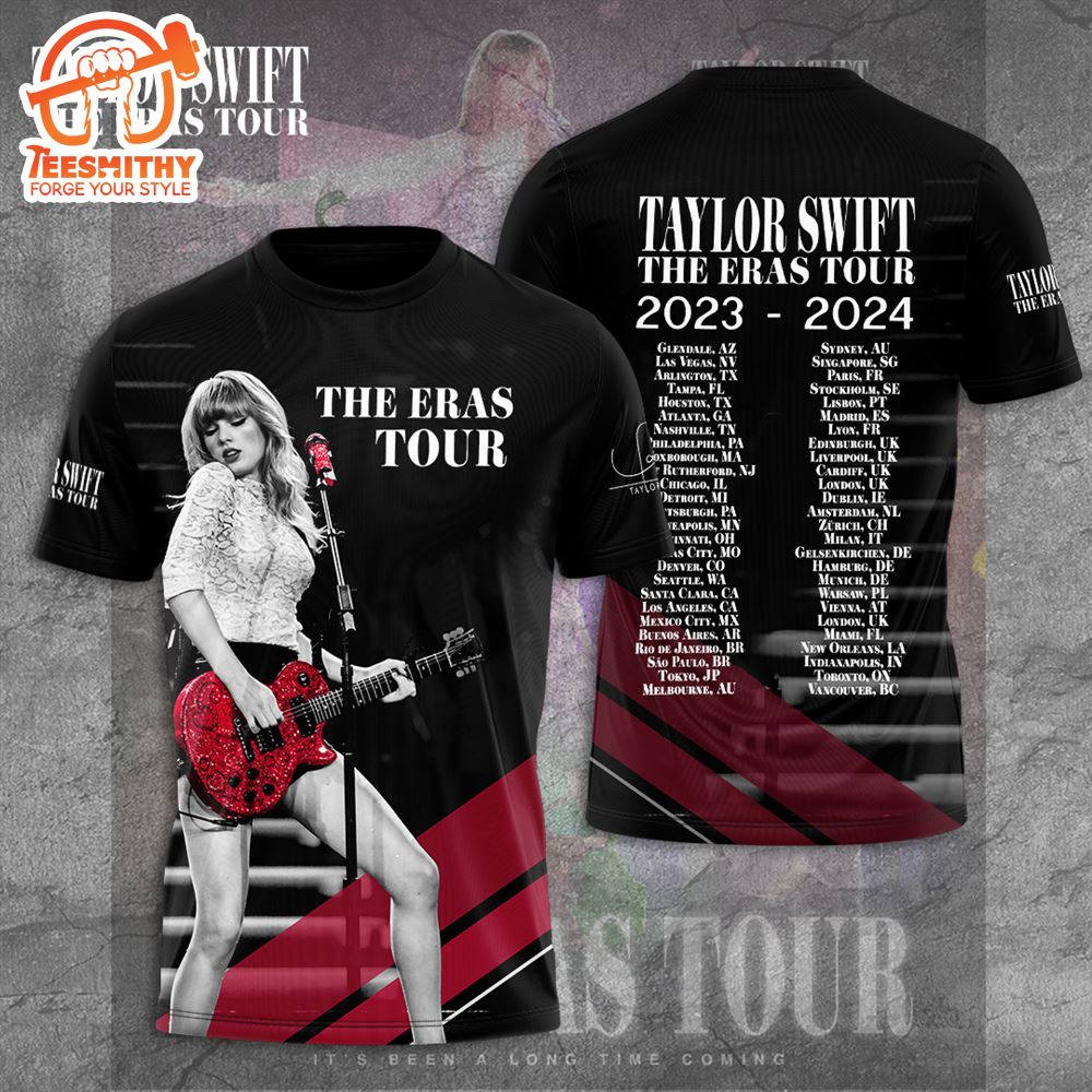 Taylor Swift The Eras Tour 2023 – 2024 3D Apparels Black T-shirt