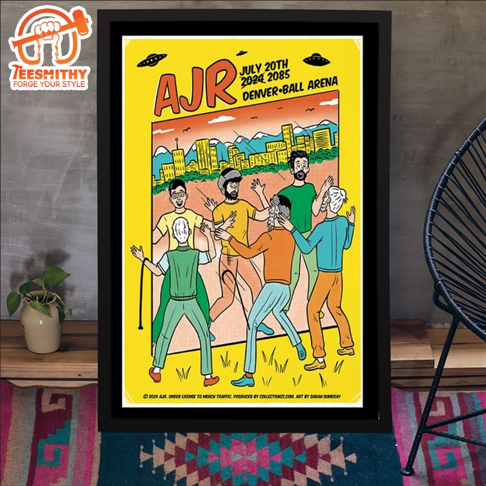 The AJR In Denver, CO On July 20, 2024 Tour Poster Canvas