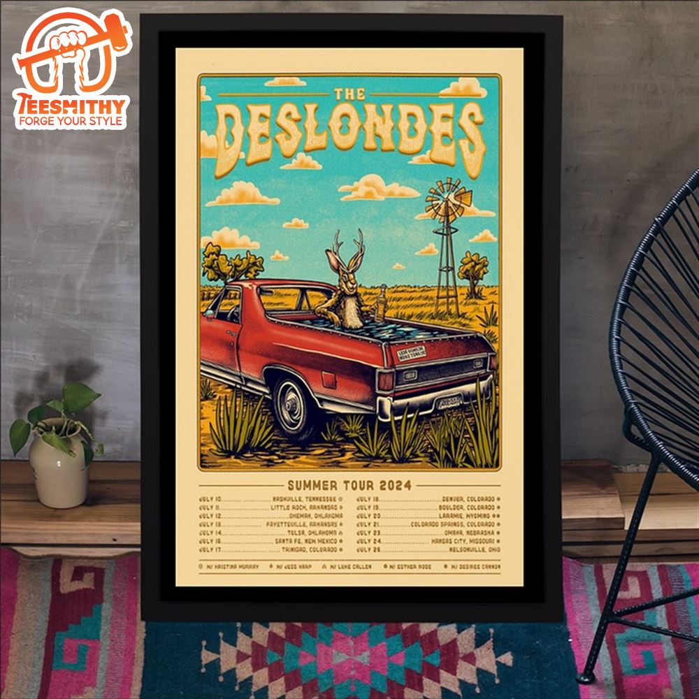 The Deslondes Summer Tour 2024 Poster Artist Canvas