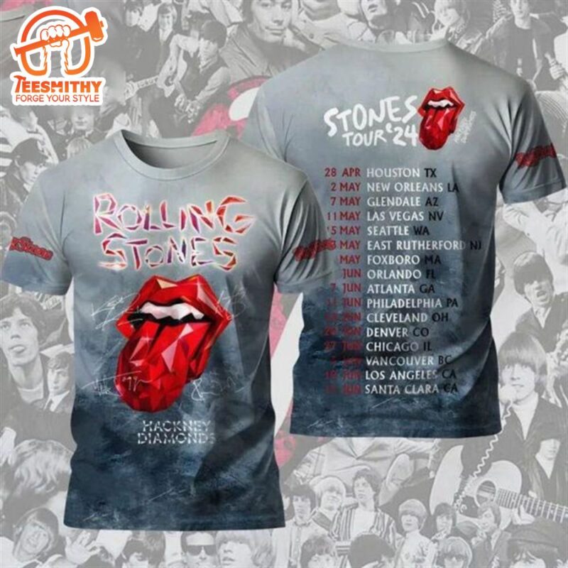 The Rolling Stones Hackney Diamonds Signature Tour 2024 3D T-Shirt