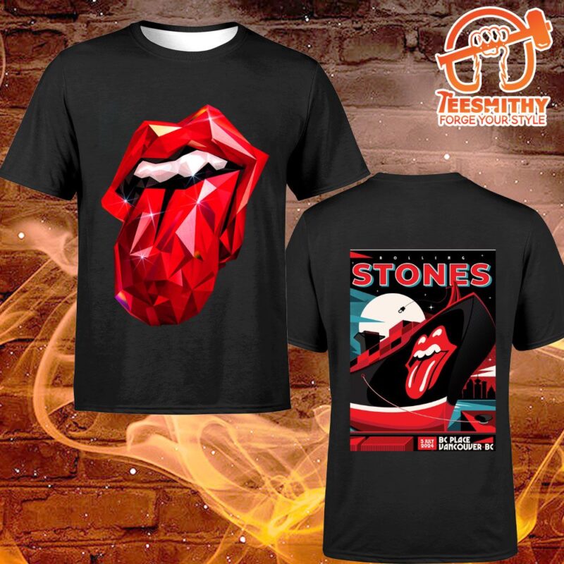 The Rolling Stones Lithograph For The Concert In Vancouver BC 2024 At BC Unisex T-shirt