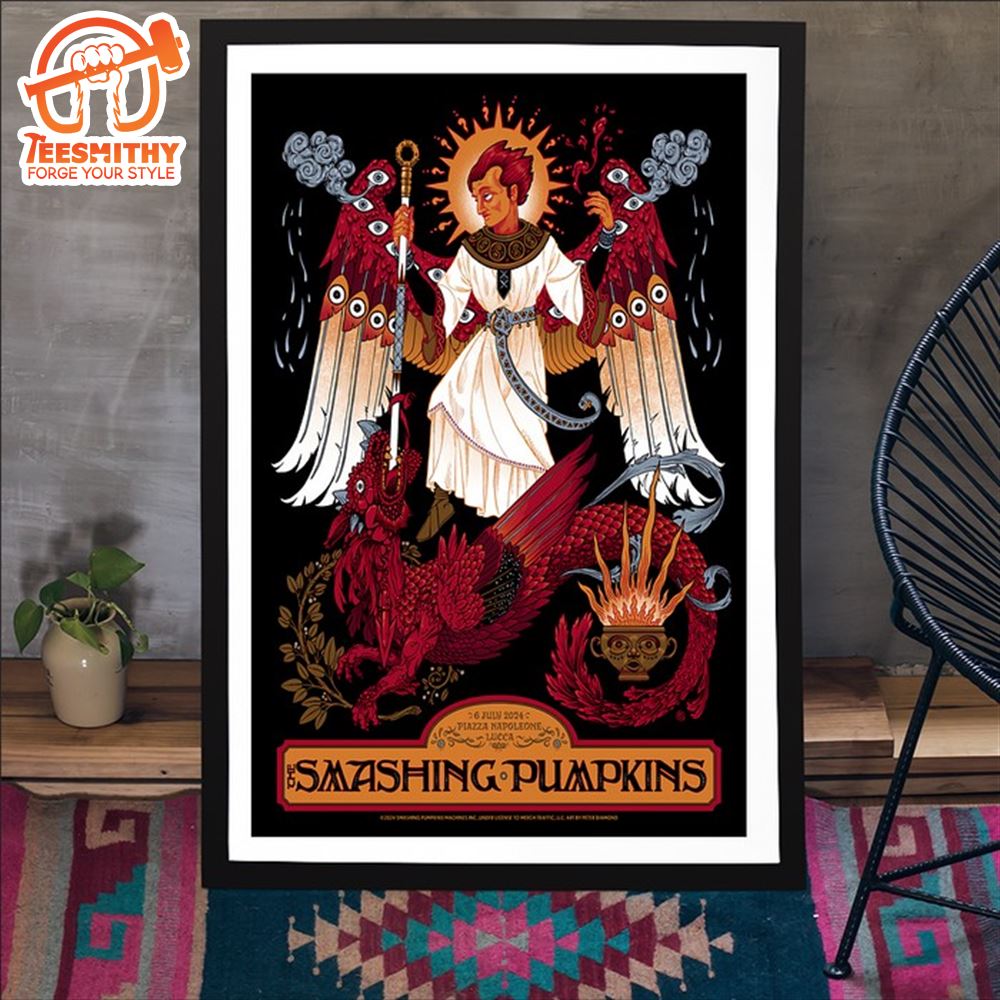 The Smashing Pumpkins July 6 2024 Italy Piazza Napoleone Concert Poster Artwork Poster Canvas