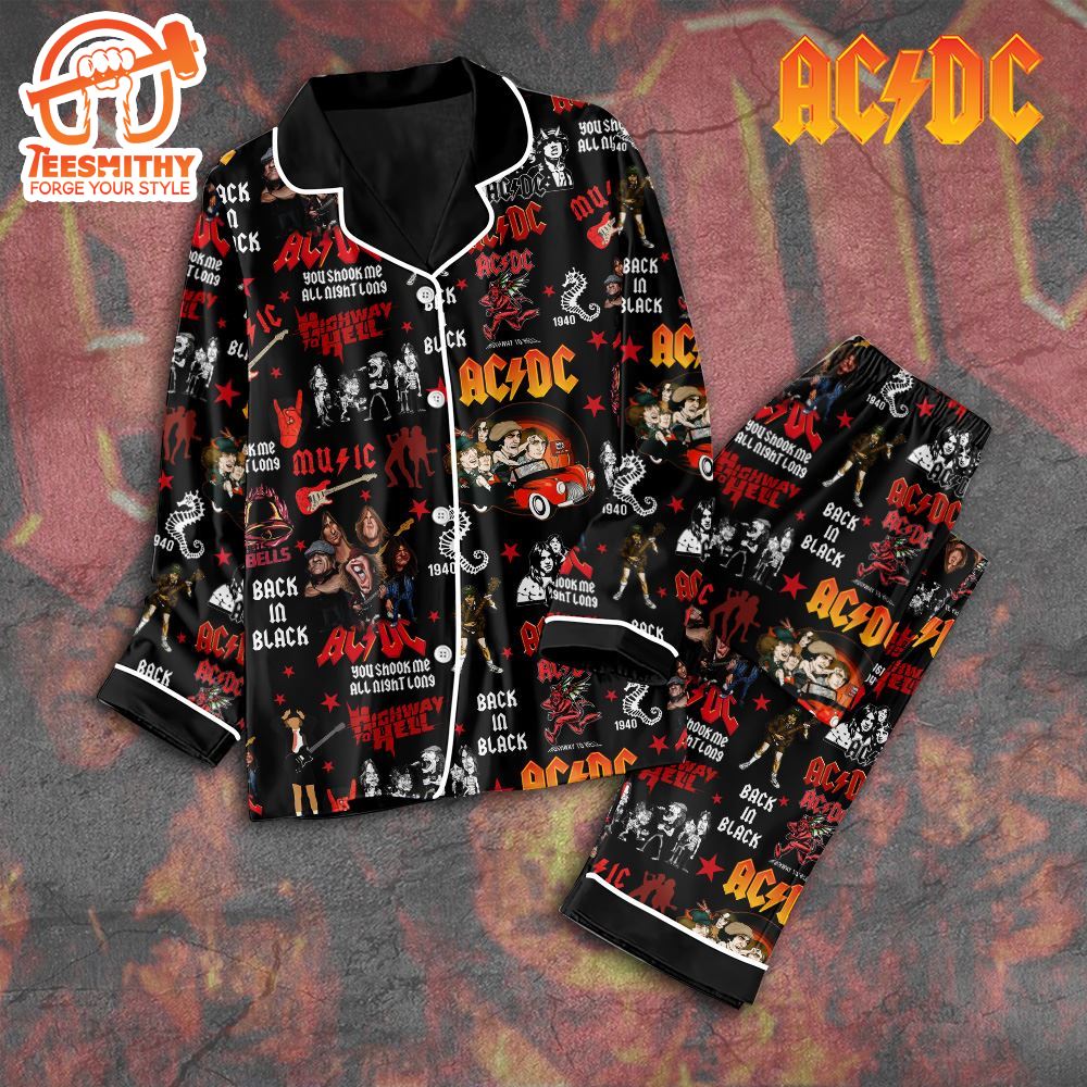 ACDC PWR UP Tour Button Down Pajamas Set