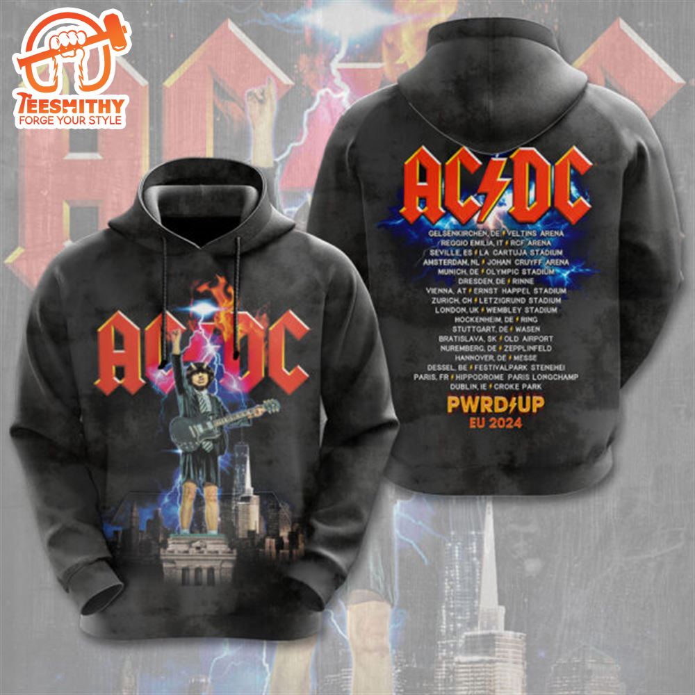 ACDC PWR Up EU Tour Music 2024 3D Hoodie